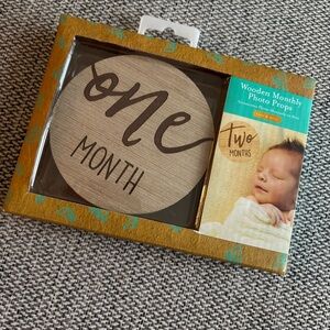 🧸Wooden Monthly Photo Props Set - Brown